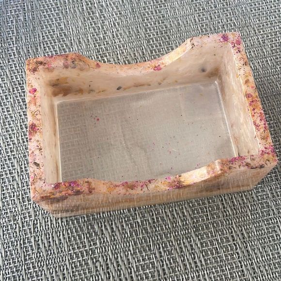 Handmade Pressed Flower Coaster Set and Holder Square Sunny - Picture 7 of 17